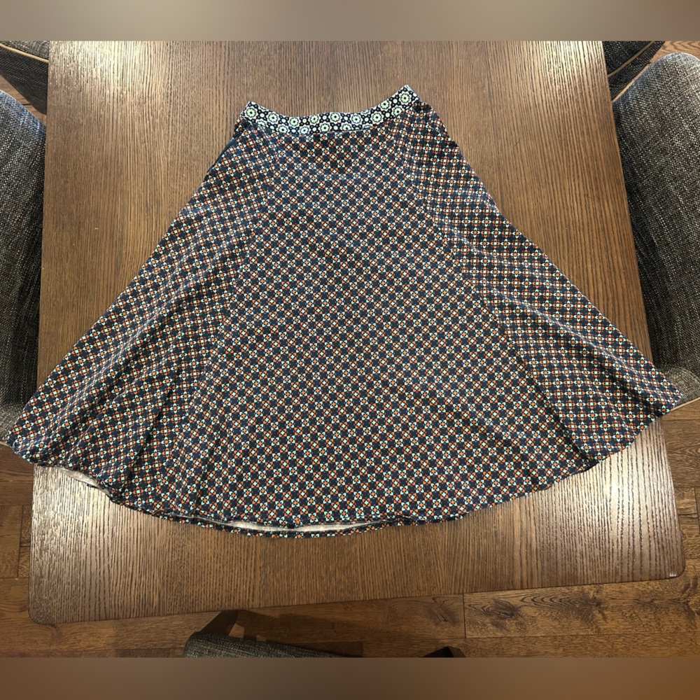 ASOS Navy and Rust Geometric Circle Skirt